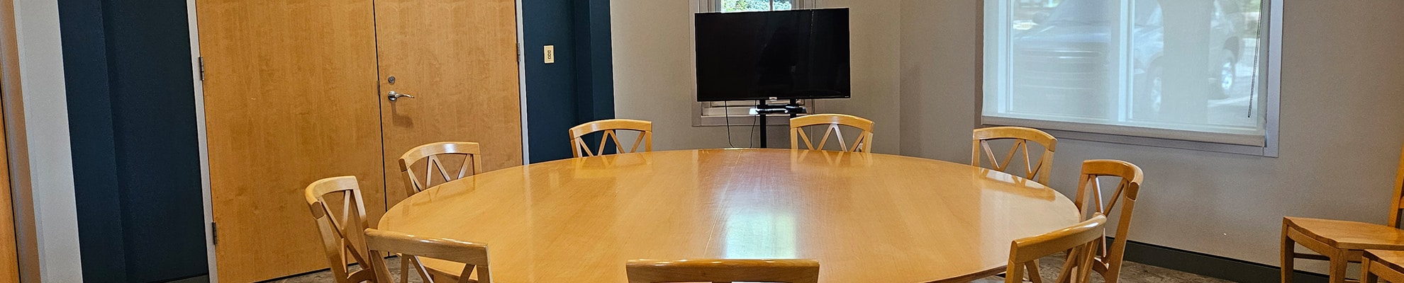 The community meeting room at the Glenn A Jones MD Memorial Library can host up to 15 guests