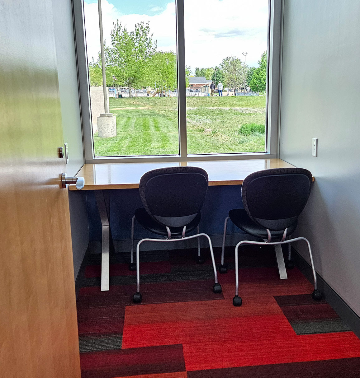 Two study rooms are available at the Glenn A Jones MD Memorial Library in Johnstown Colorado