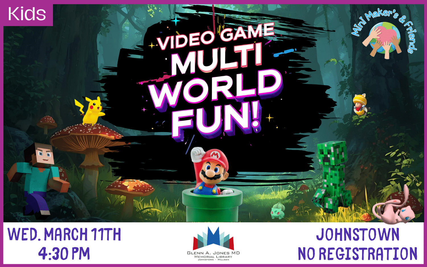 Video Games Multi World Craft Day. March 11th @ 4:30 pm