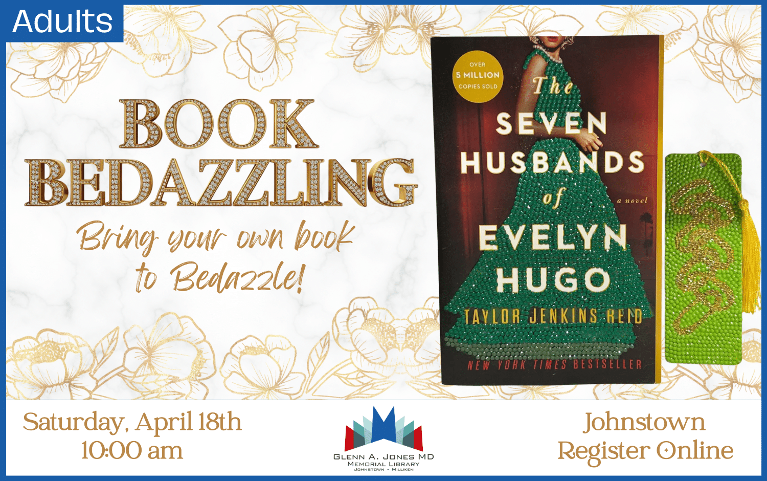 Book Bedazzling: April 18th @ 10 am. Register Online