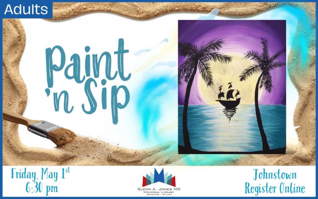May Paint 'n Sip. May 1st @ 6:30 pm. Register Online