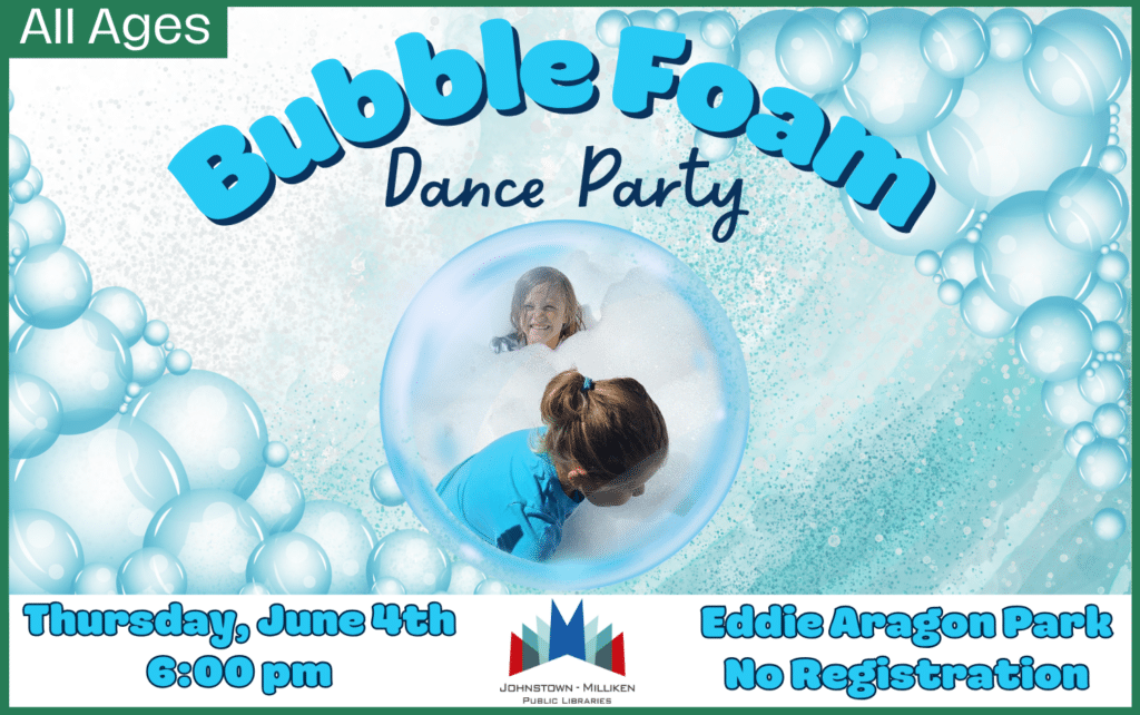Bubble Foam Dance Party. June 4th @ 6 pm. Eddie Aragon Park