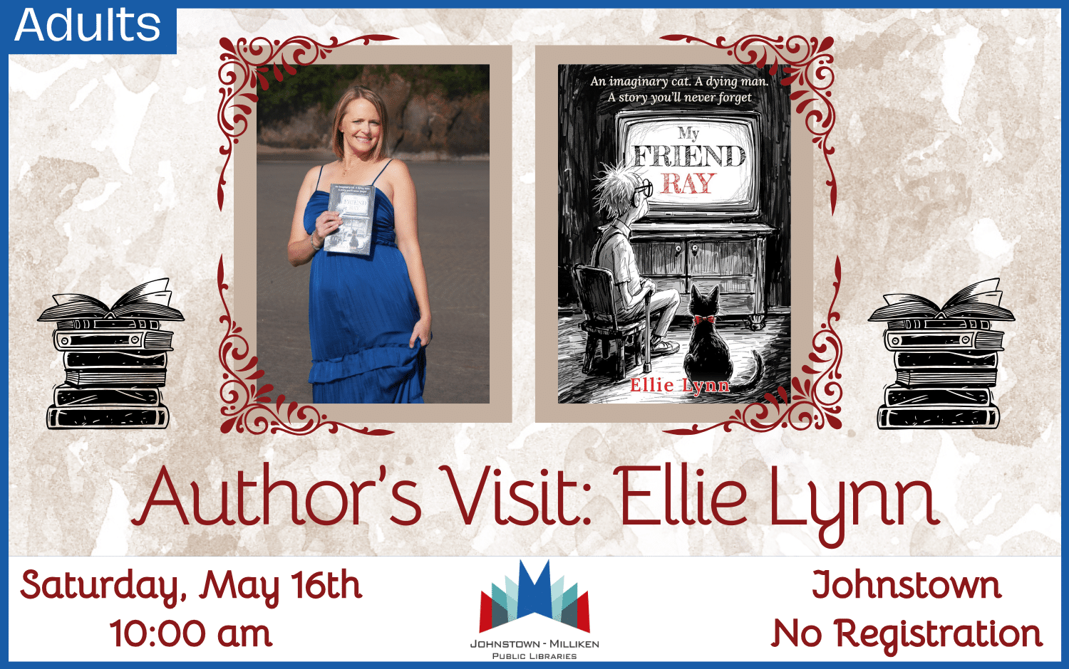 Author Visit: Ellie Lynn. May 16th @ 10 am. in Johnstown. No registration.