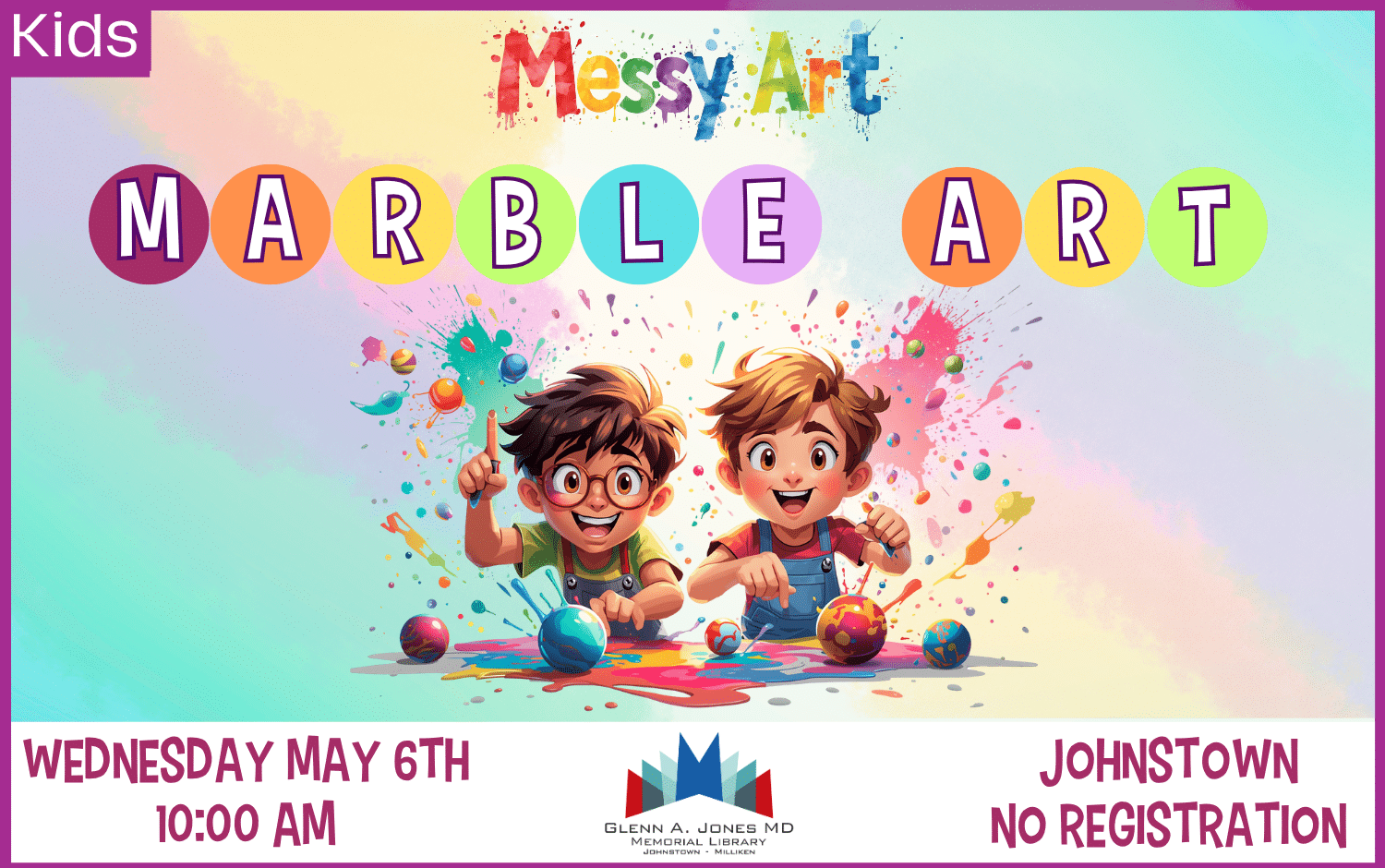 Marble Art Messy Art. May 6th @ 10am.