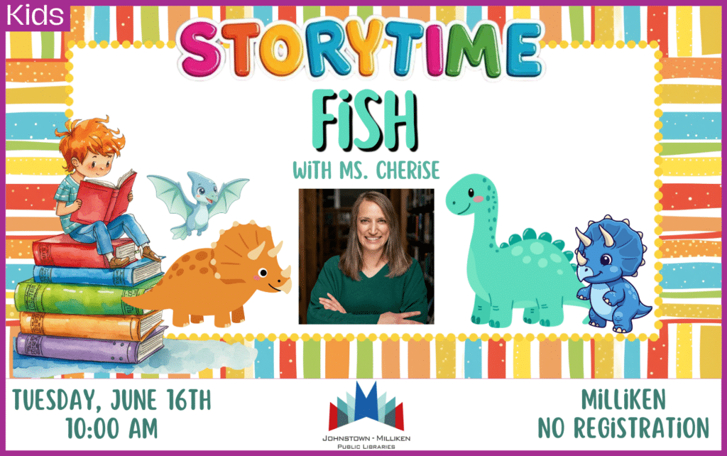 Milliken Storytime with Ms. Cherise. June 16th @ 10 am.