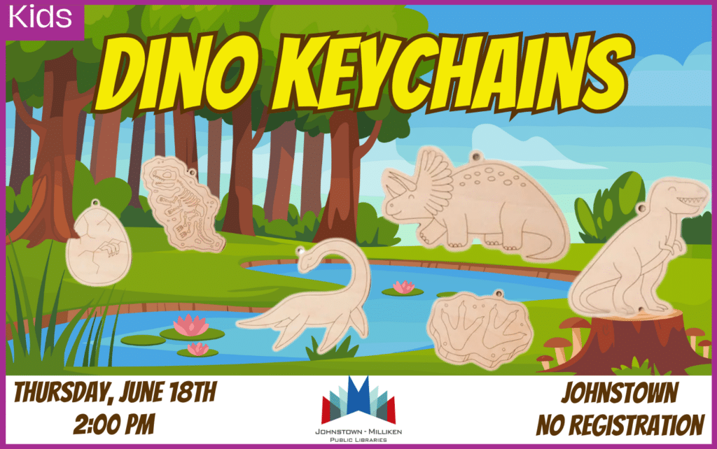 Dino Keychains in Johnstown. June 18th @ 2 pm.