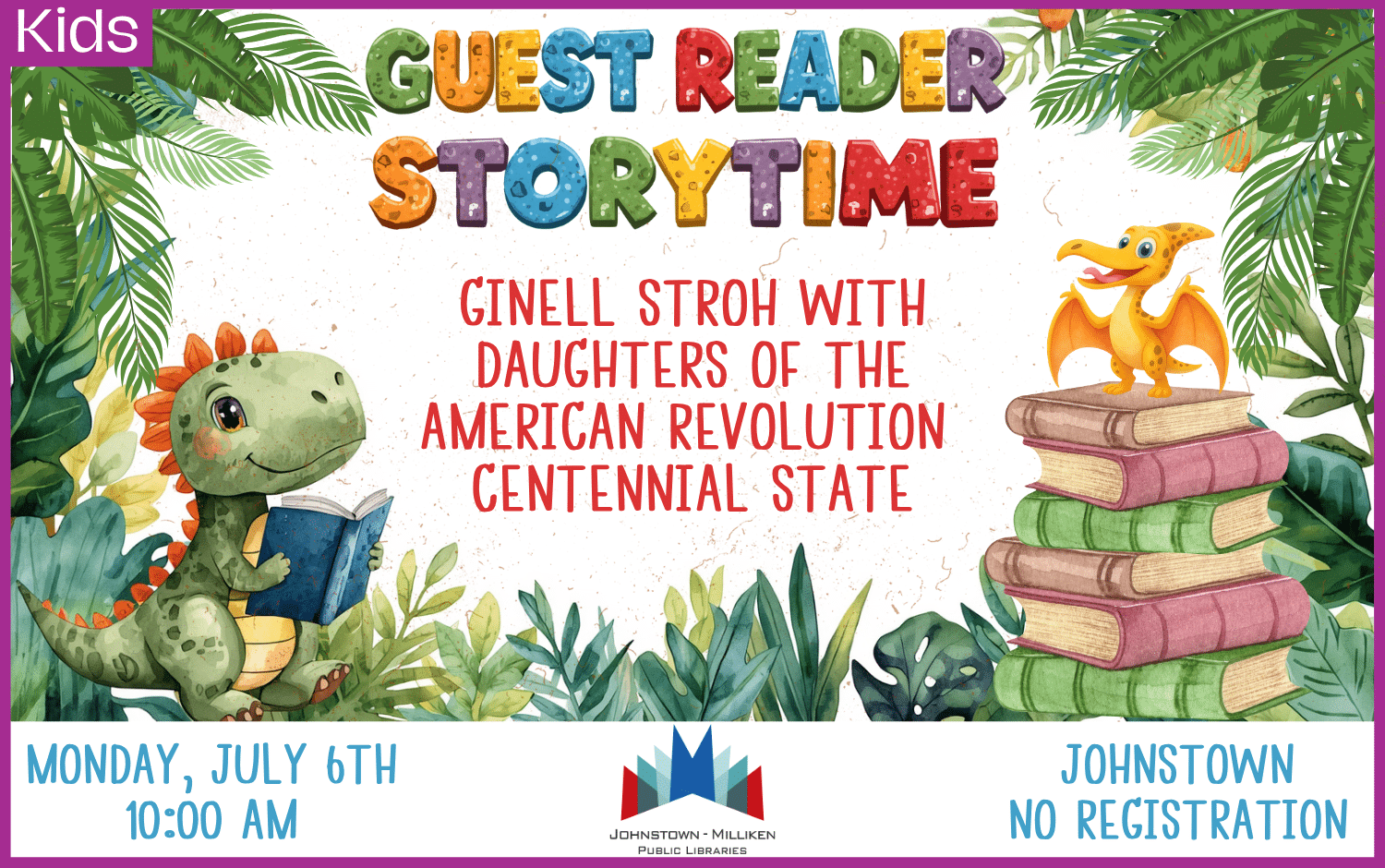 Johnstown Storytime. July 6th @ 10 am.
