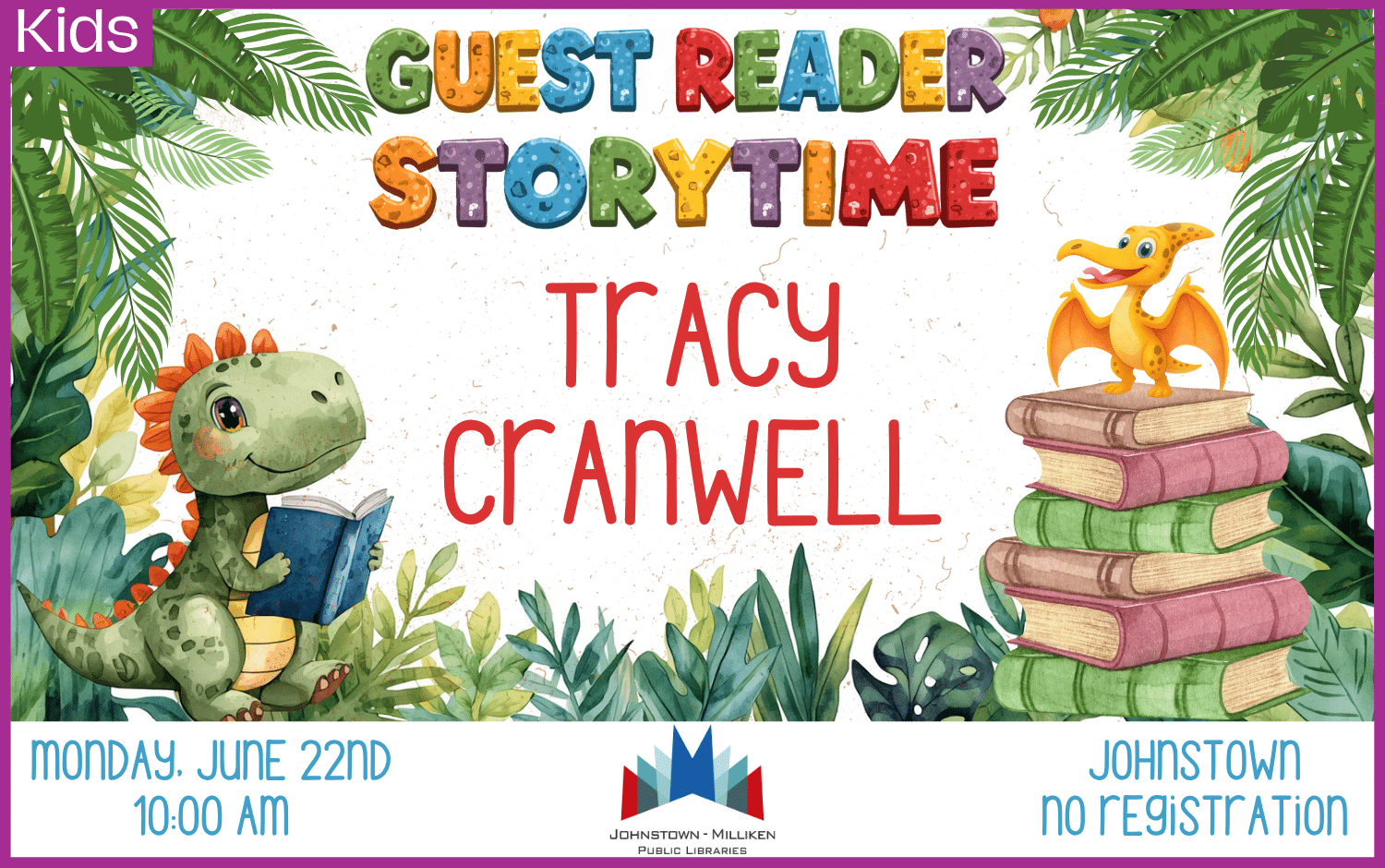 Storytime in Johnstown. June 23rd @ 10 am. No Registration