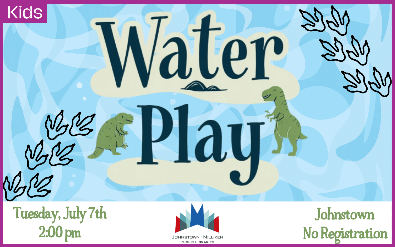 Water Play in Johnstown. July 7th @ 2:00 pm. No Registration