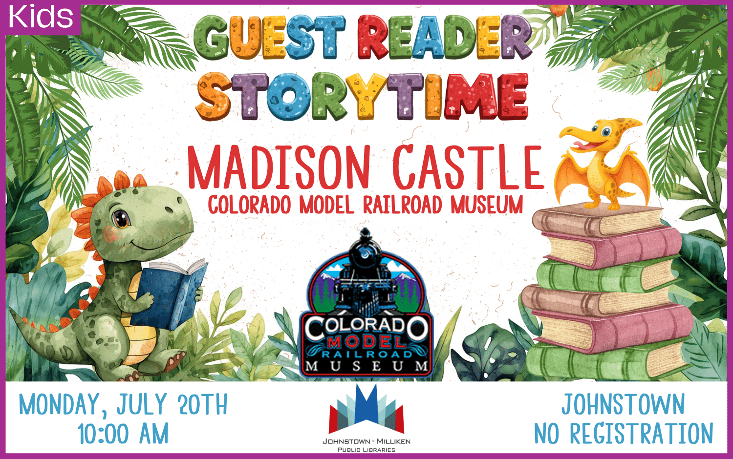 Johnstown Storytime with Colorado Model Railroad Museum. July 20th @ 10am