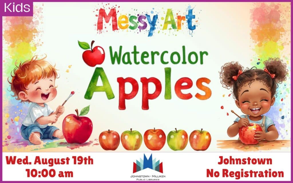Messy Art Watercolor Apples in Johnstown. August 19th @ 10 am