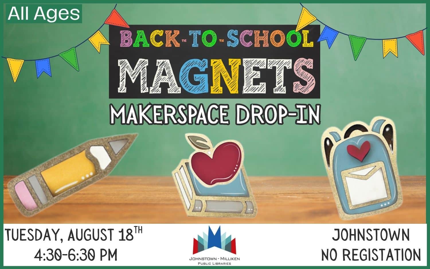 Drop-in the Makerspace to make Back-to-School Magnets