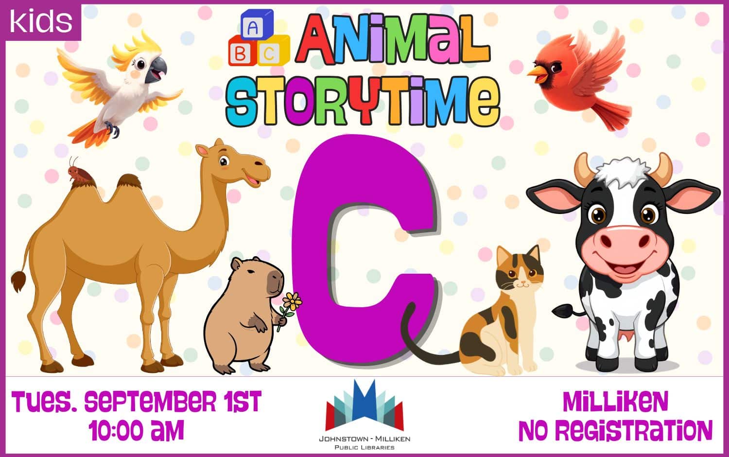ABC Storytime in Milliken. Sept. 1st @ 10 am