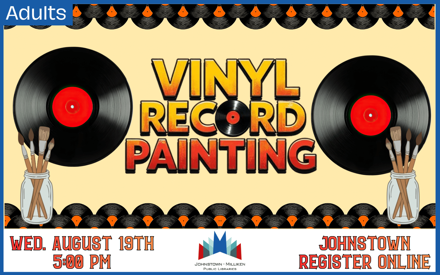 Vinyl Record Painting in Johnstown. August 19th @ 5 pm