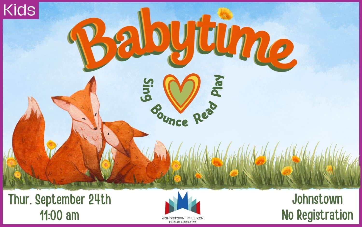 Babytime in Johnstown. Sept. 24th @ 11am
