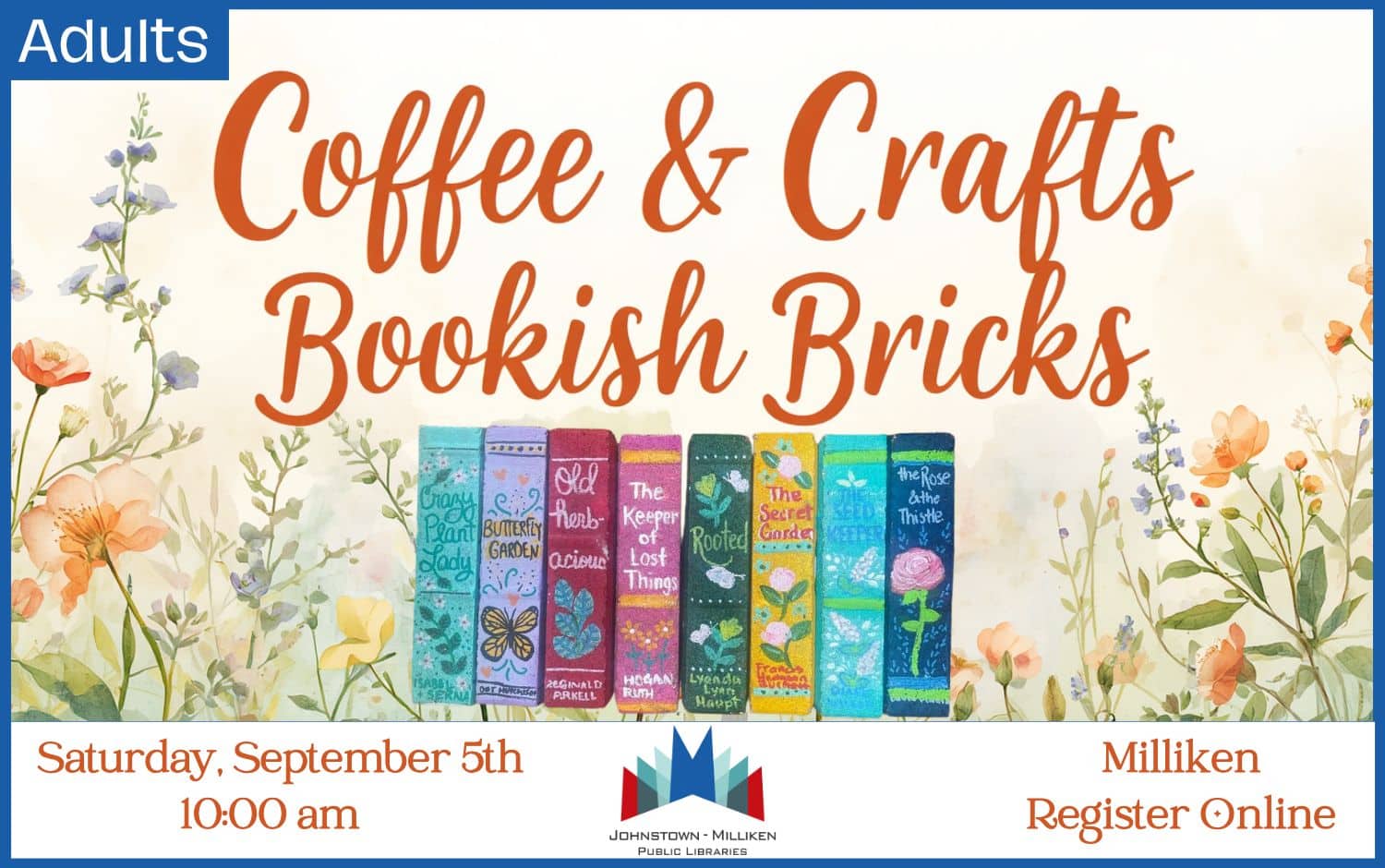 Paint Bookish Bricks in Milliken. Sept. 5th @ 10am.