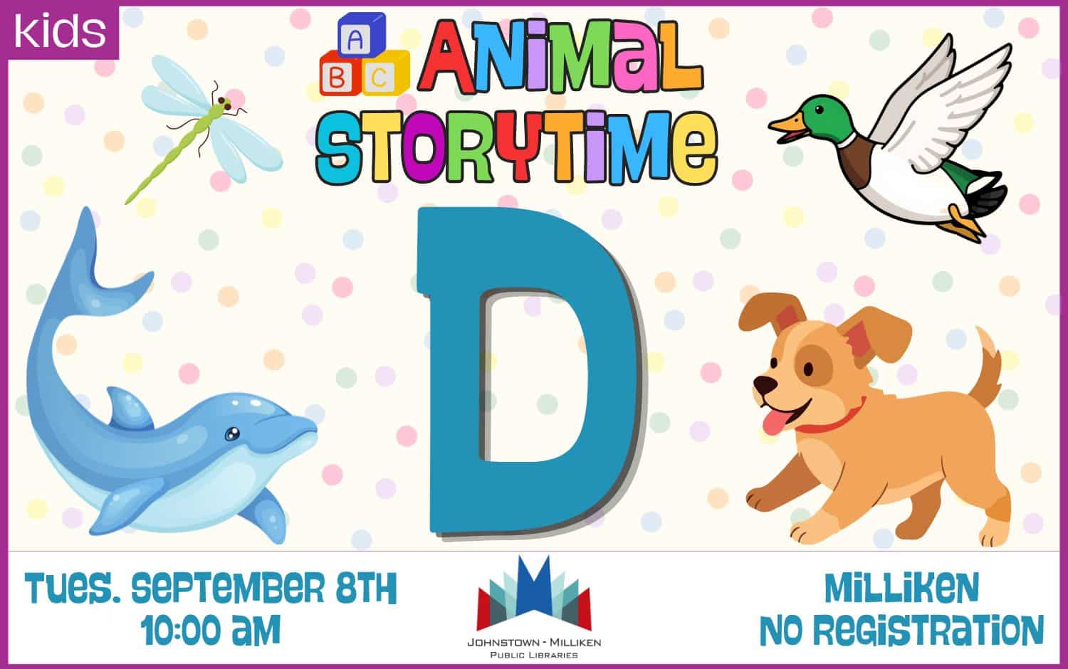 "D" ABC Storytime in Milliken. Sept. 8th @ 10am