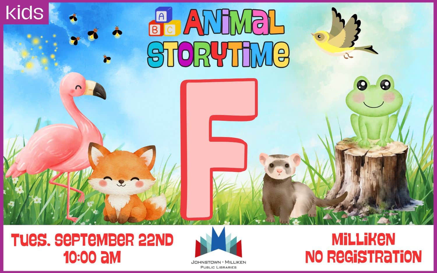 ABC Storytime in Milliken. Sept. 22nd @ 10 am.