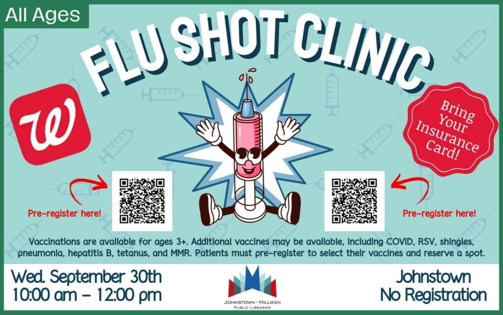 Flu Clinic in Johnstown. Sept. 30th from 10-12