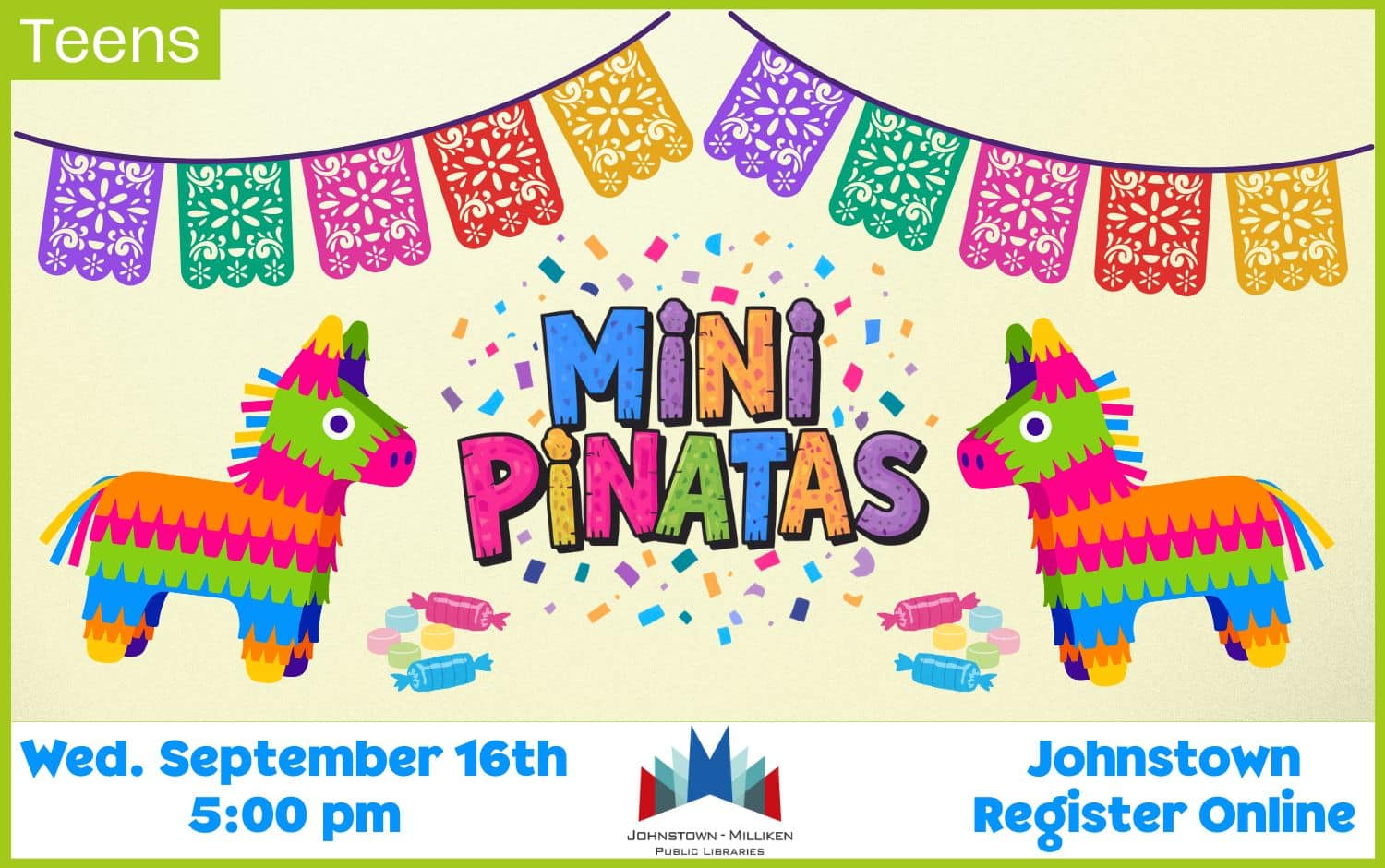 Mini Pinatas in Johnstown. Sept. 16th @ 5pm.