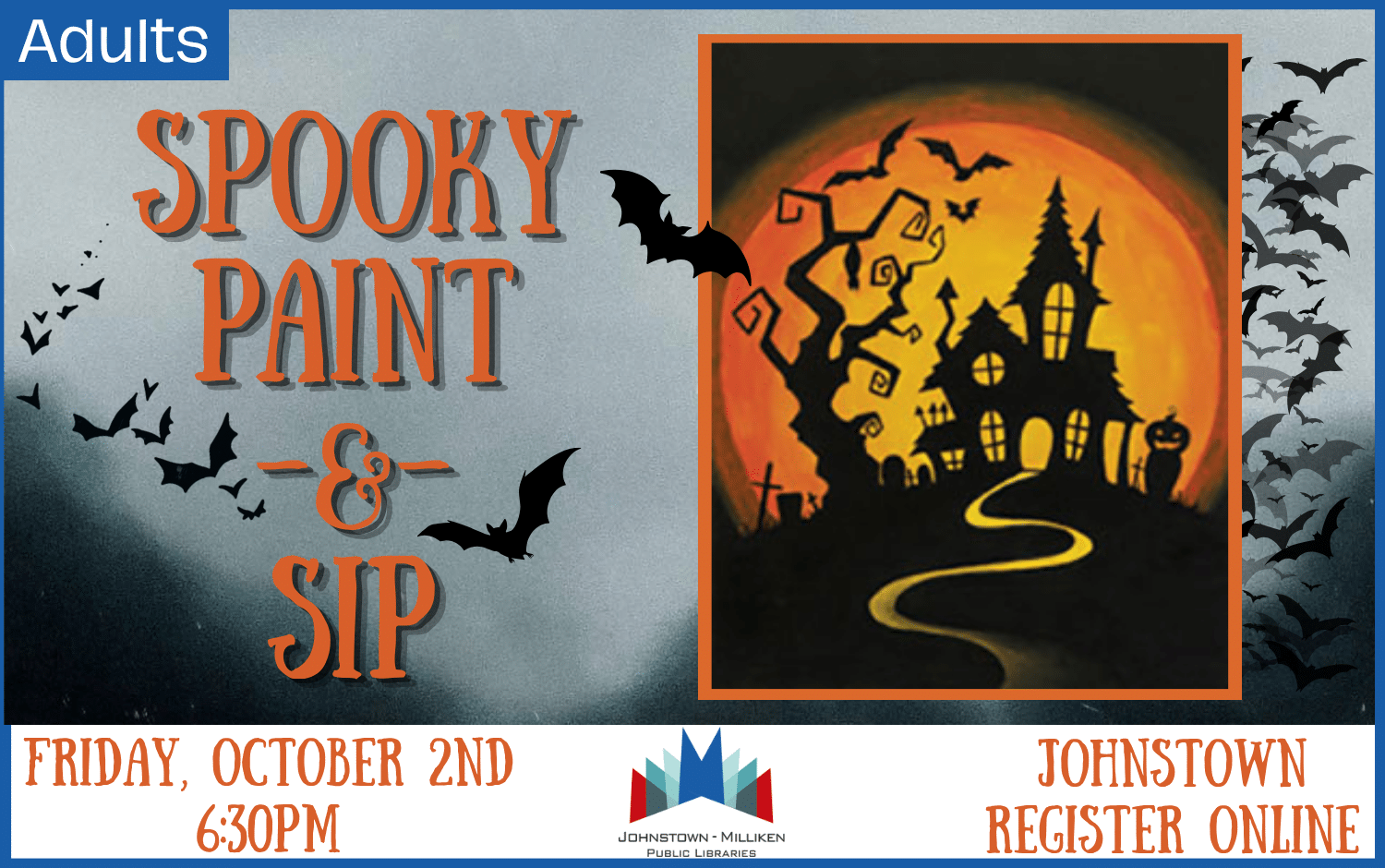 Spooky Paint & Sip. October 2nd in Johnstown @ 6:30 pm