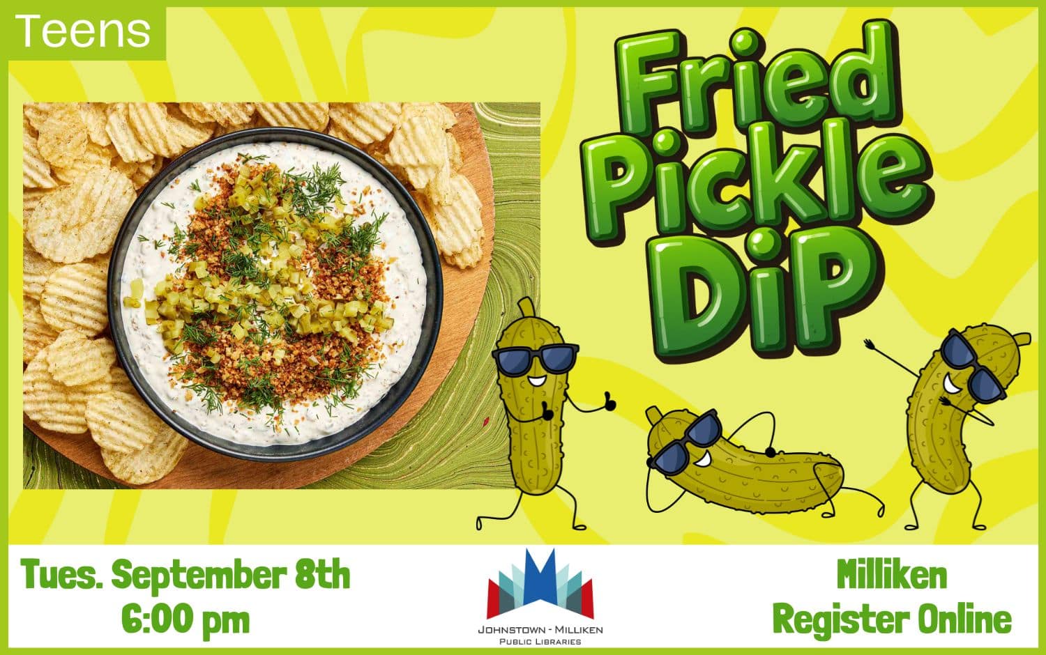 Pickle dip in Milliken. Sept. 8th @ 6 pm.