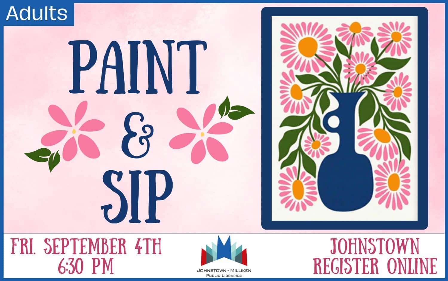 Paint & Sip in Johnstown. Sept. 4th @ 6:30 pm