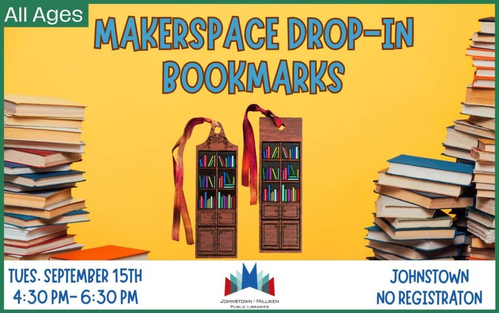 Makerspace Drop-In Bookmarks in Johnstown.