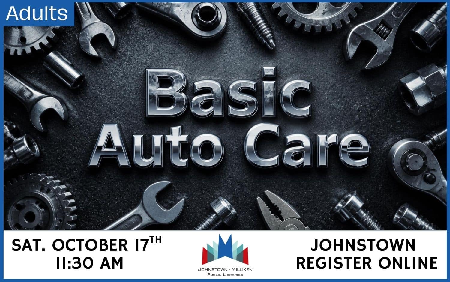 Basic Auto Care for Adults in Johnstown. Oct. 17th @ 11:30 am