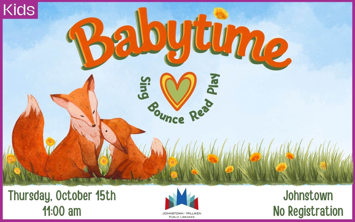 Babytime in Johnstown. Oct. 15th @ 11 am