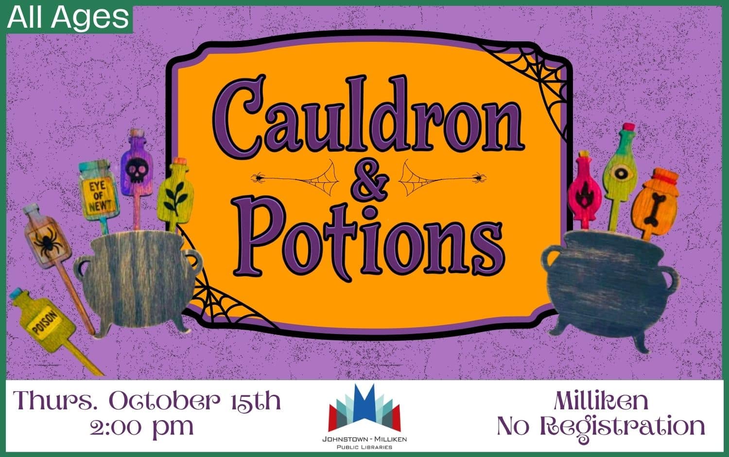 Cauldron & Potions in Milliken. Oct. 15th @ 2pm