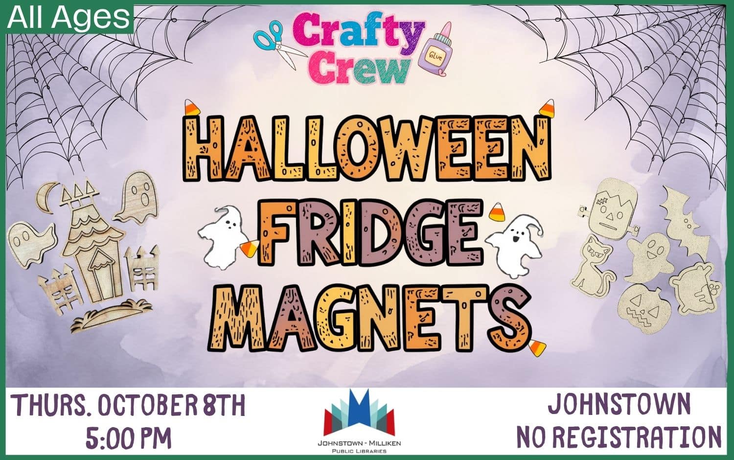 Crafty Crew Halloween Magnets. Oct. 8th in Johnstown @ 5pm