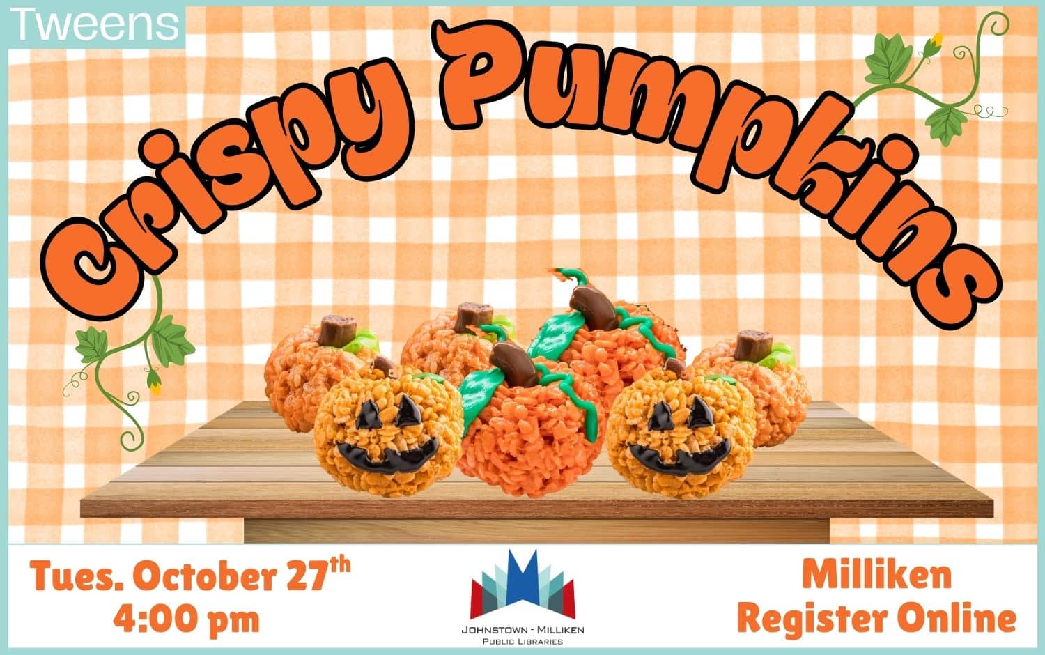 Crispy Pumpkins in Milliken. Oct. 27th @ 4 pm