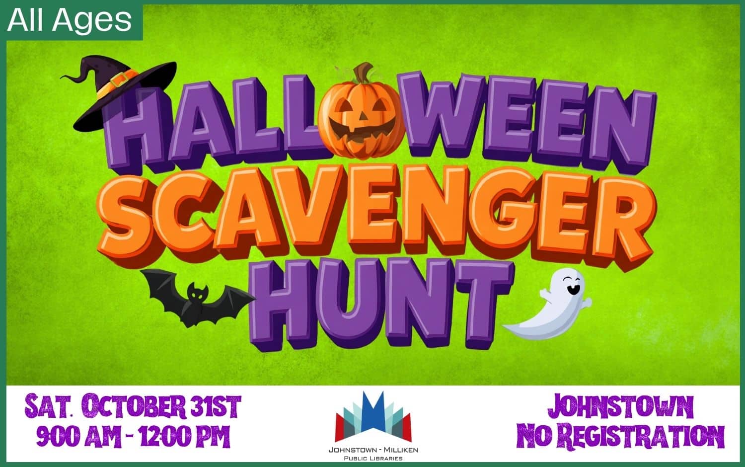 Halloween Scavenger Hunt in Johnstown. Oct. 31st @ 9 am