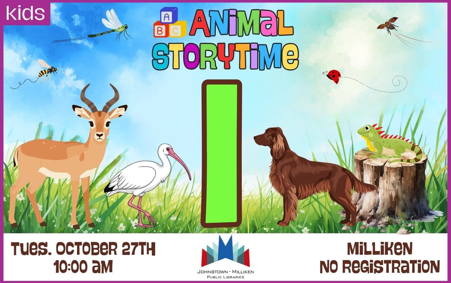ABC Storytime in Milliken. Oct. 27th @ 10am