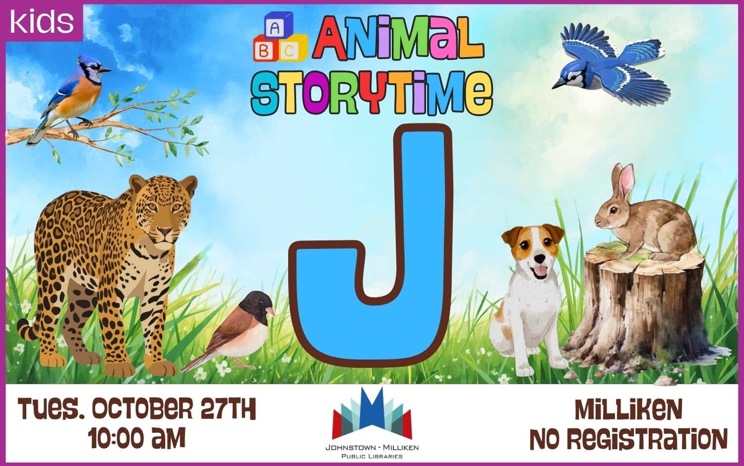 "J" ABC Storytime in Milliken. Oct. 27th @ 10 am