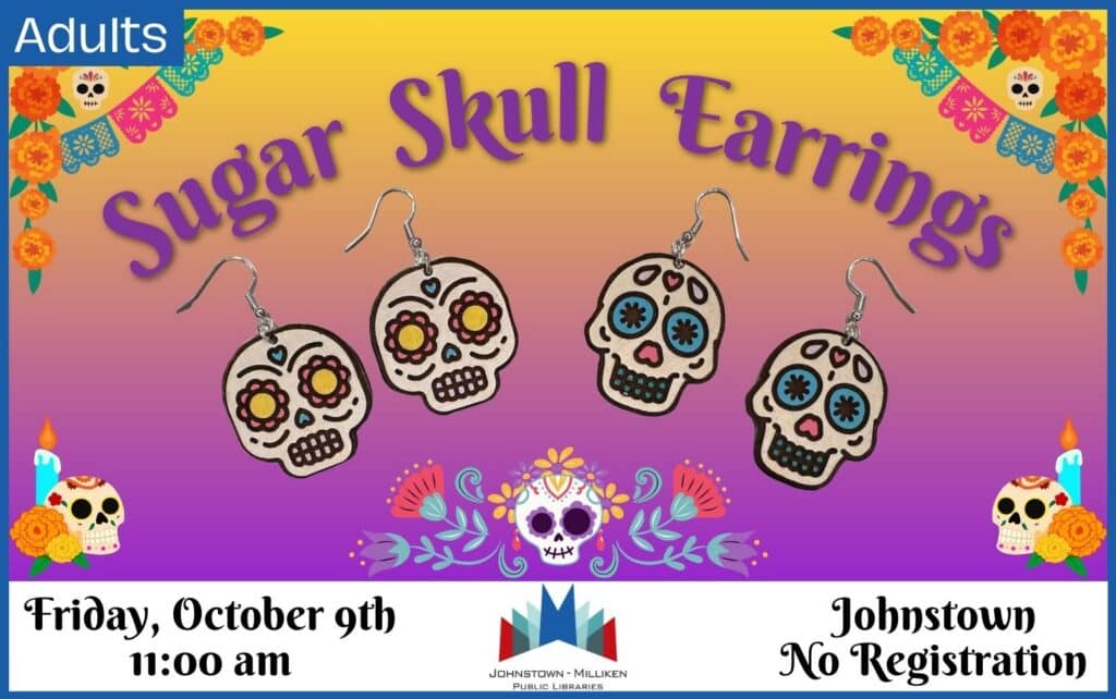 Sugar Skull Earrings in Johnstown. Oct. 9th @ 11am