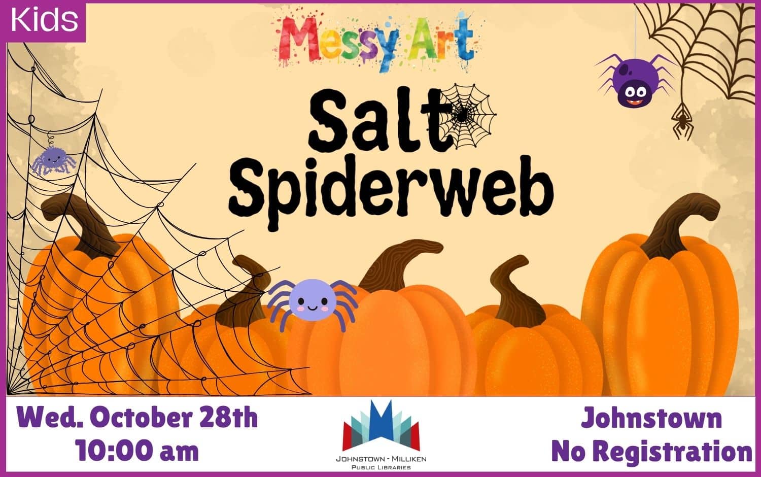 Salt Spiderweb Messy Art in Johnstown. Oct. 28th @ 10 pm