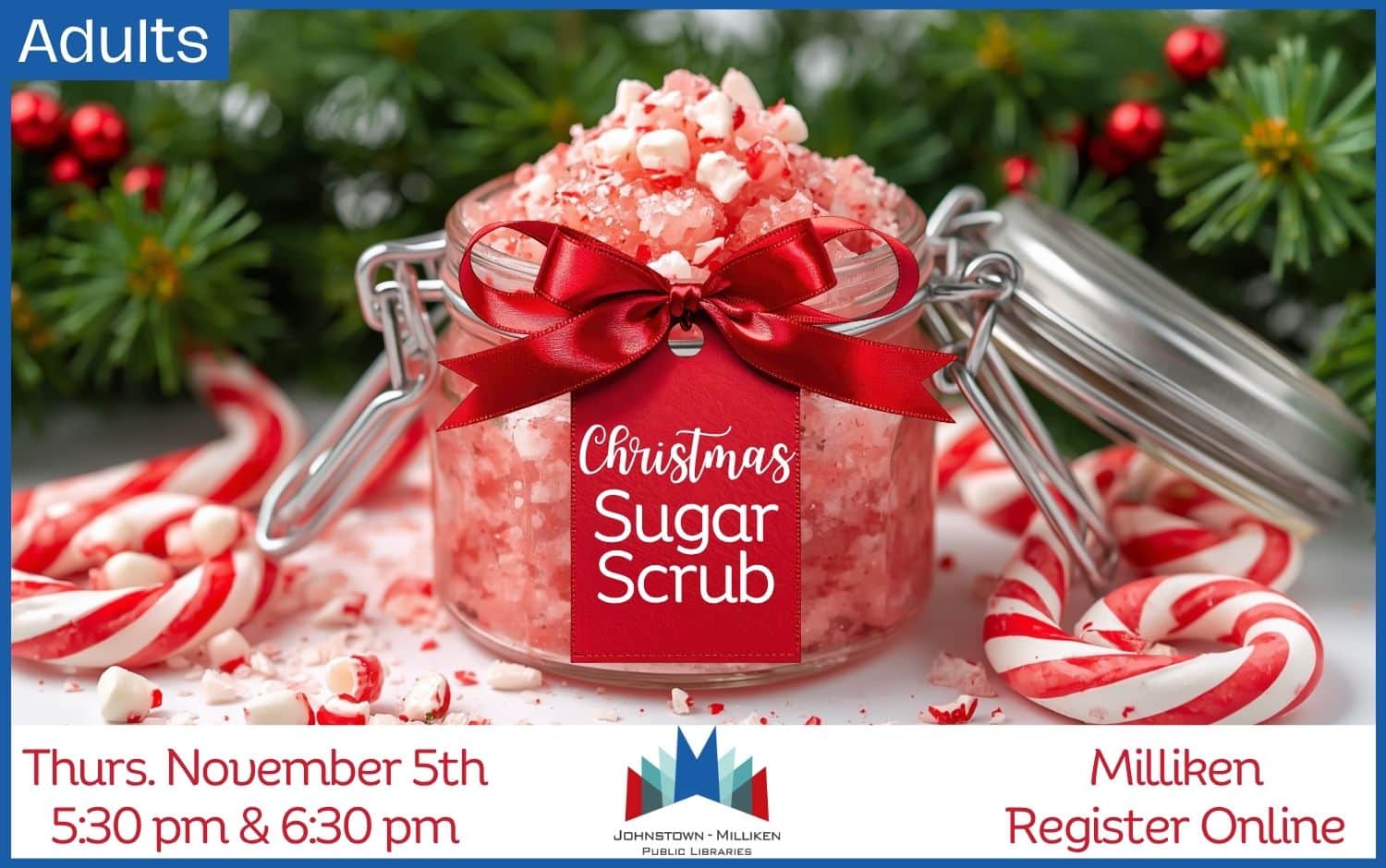 Christmas Sugar Scrub in Milliken. Nov. 5th @ 5:30 pm and 6:30 pm