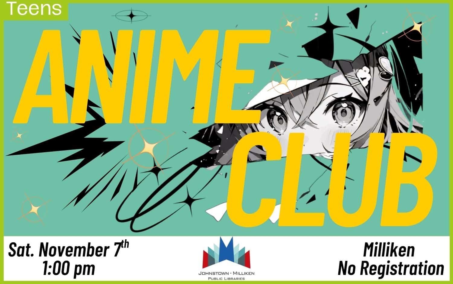 Anime Club in Milliken. November 7th @ 1 pm