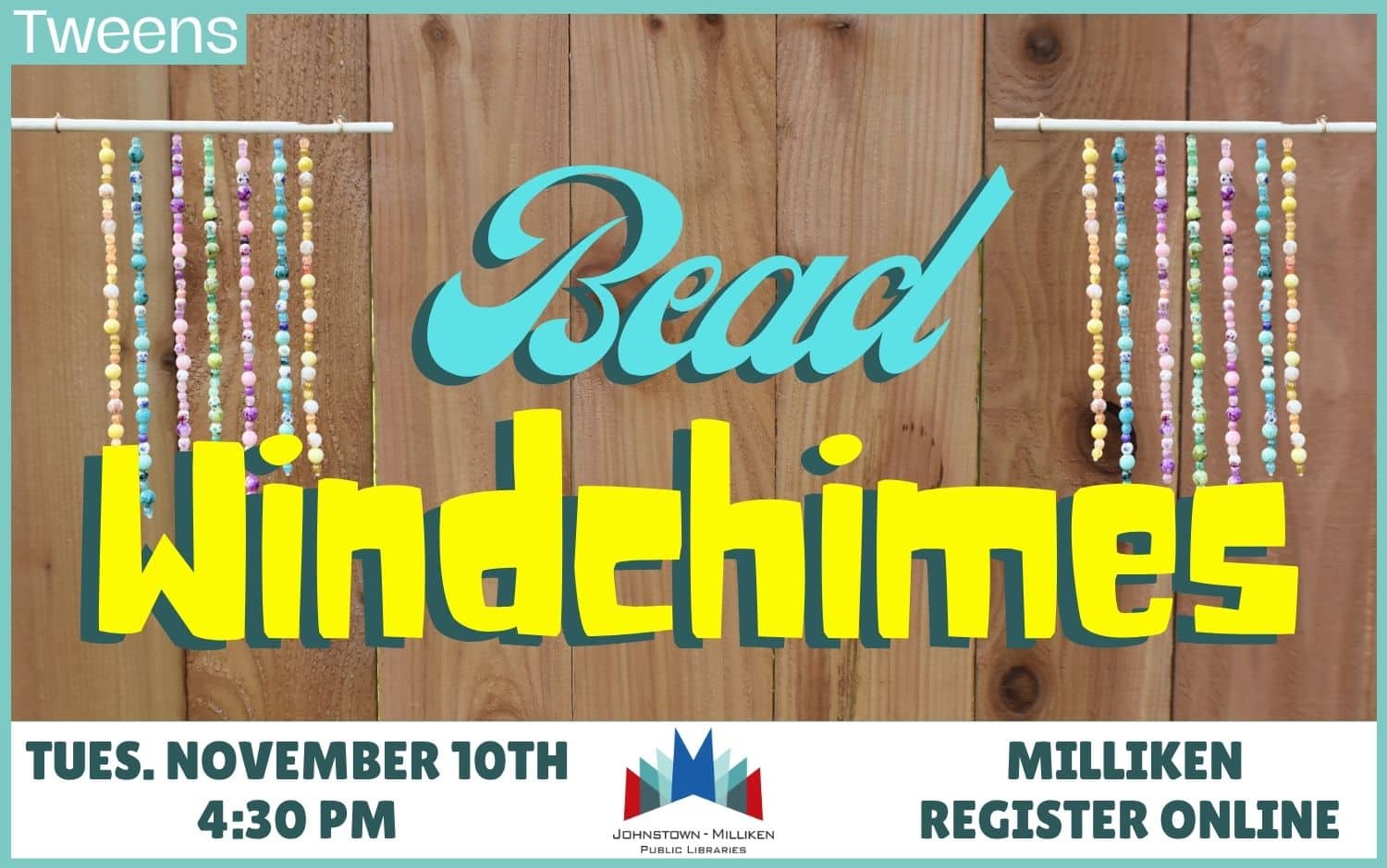 Bead Windchimes in Milliken. Nov. 10th @ 4:30 pm