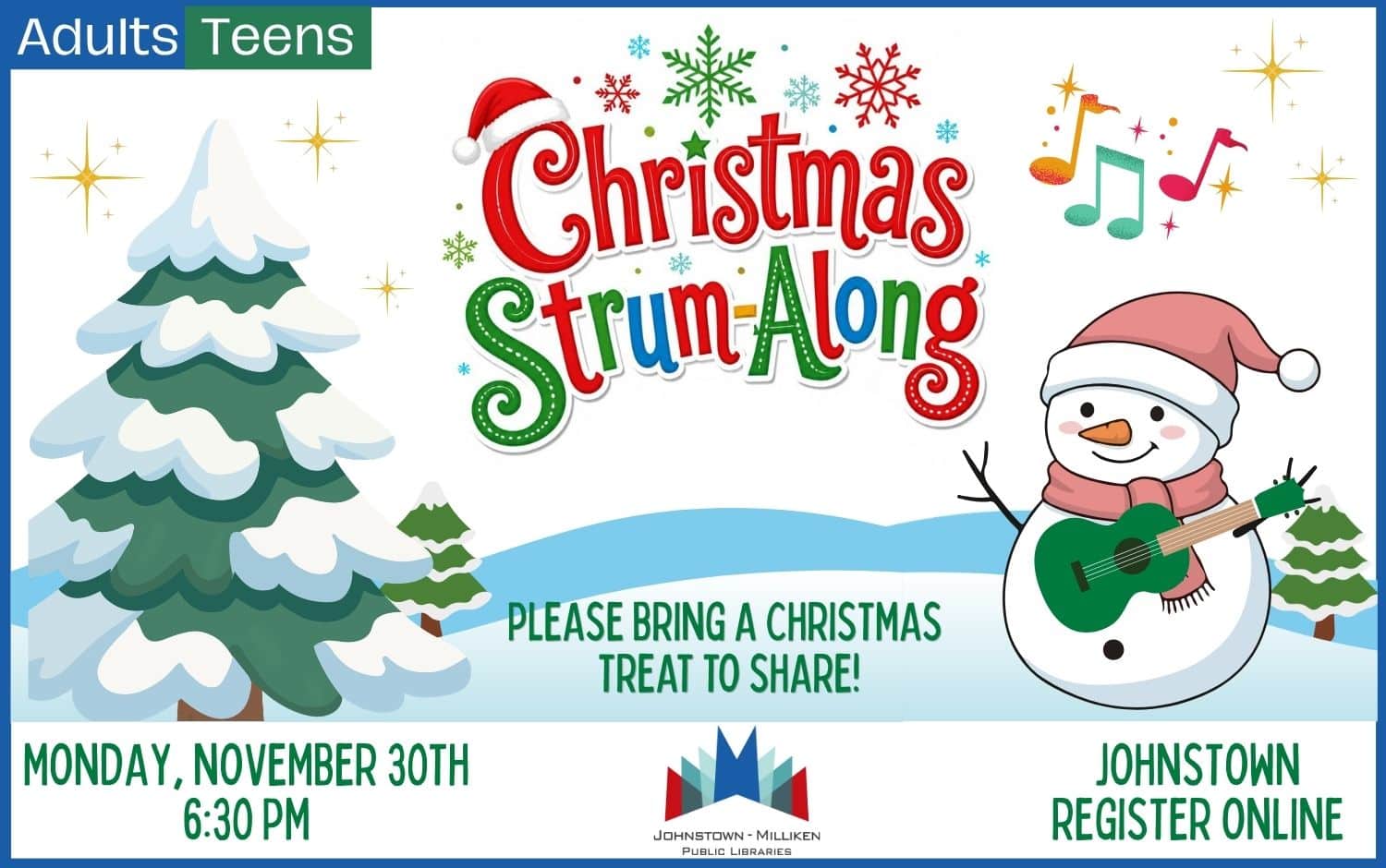 Christmas Strum-Along in Johnstown. Nov. 30th @ 6:30 pm